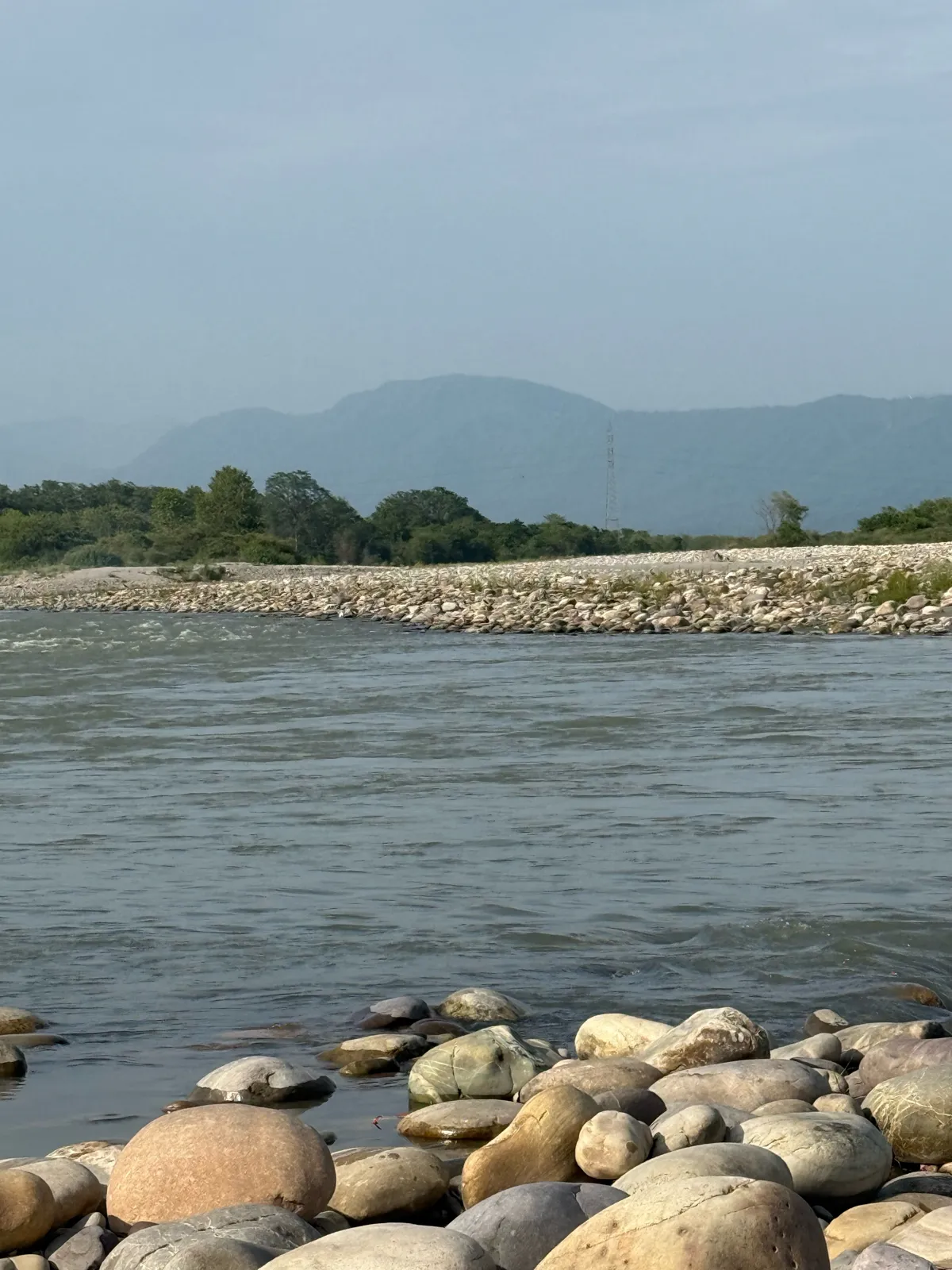 River Ganga flowing past the Shivalik hills near Haridwar