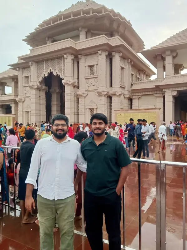 Two House of Ullassa guests visiting the Shri Ram Janmabhoomi Mandir complex in Ayodhya